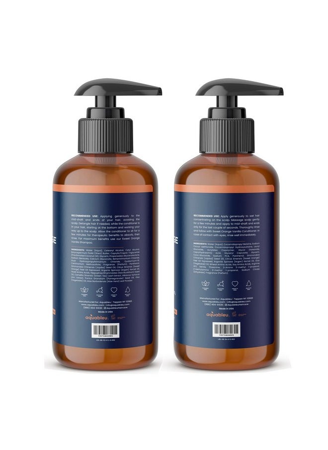 Aquableu - Sweet Orange Vanilla Shampoo & Conditioner Set - Natural Moisturizing, For Dry & Damaged Hair - Sulfate & Paraben Free - For Colour Treated Hair - 16Oz - Image 1