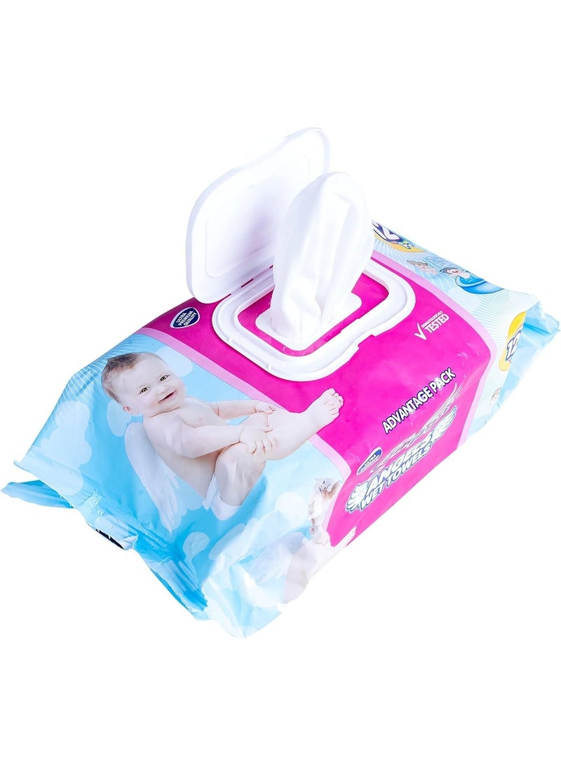 كومباكت مناديل مبللة Ultra Compact Angels – منديل بعبوة اقتصادية عملية 120 قطعه– تنظيف لطيف وآمن للبشرة الحساسة للأطفال والكبار – خالية من الكحول واللانولين بتركيبة مرطبة وانتعاش يدوم - Image 1