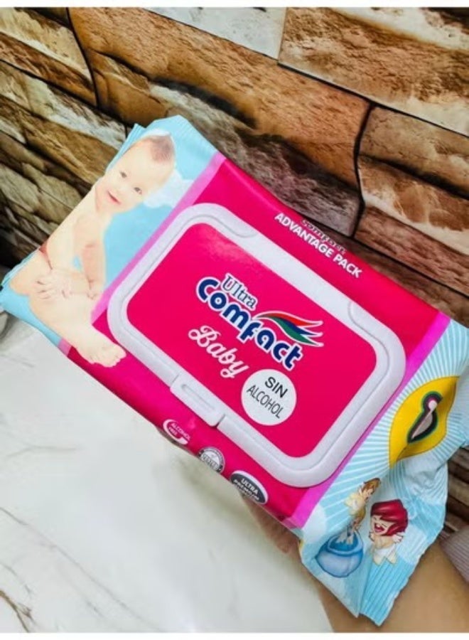 كومباكت مناديل مبللة Ultra Compact Angels – منديل بعبوة اقتصادية عملية 120 قطعه– تنظيف لطيف وآمن للبشرة الحساسة للأطفال والكبار – خالية من الكحول واللانولين بتركيبة مرطبة وانتعاش يدوم - Image 4