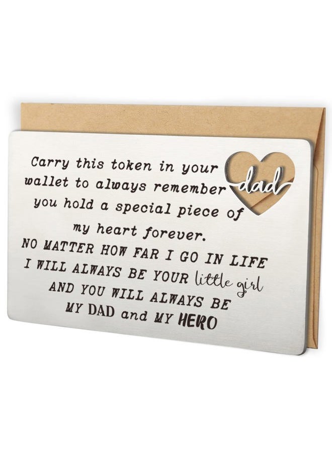 YODOCAMP Dad Gifts From Daughter, Dad Engraved Wallet Card Inserts, Birthday Father's Day Thanksgiving Christmas Valentines Gifts Card for Dad Father Papa - Image 1