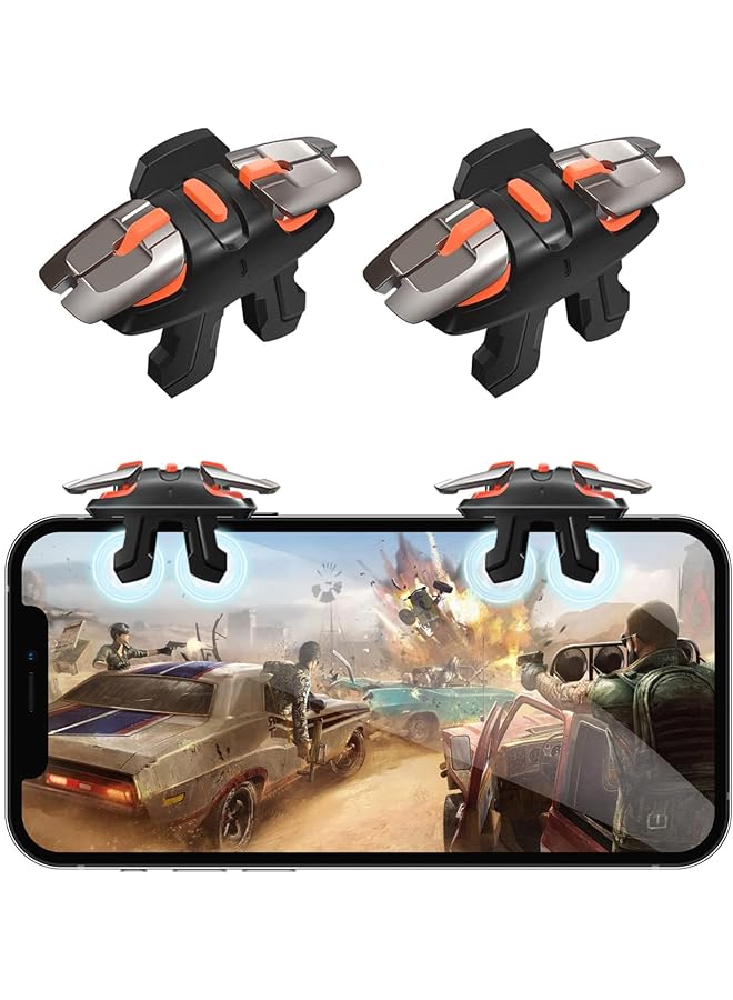 KASTWAVE Mobile Game Controller Colorful Trigger For Smartphones Sensitive Shooter Joysticks Aim And Fire Keys Compatible With Knives Out And Rules Of Survival For Iphone And Android  - Image 1