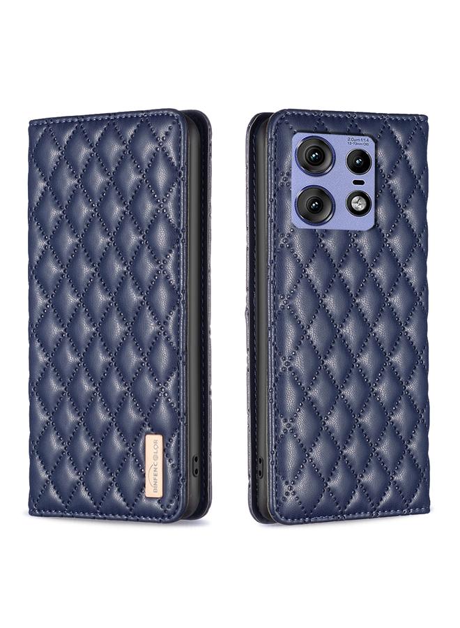 اس-توب جراب لهاتف Motorola Edge 50 Pro 5G جراب هاتف جلدي مغناطيسي شبكي ماسي - Image 1