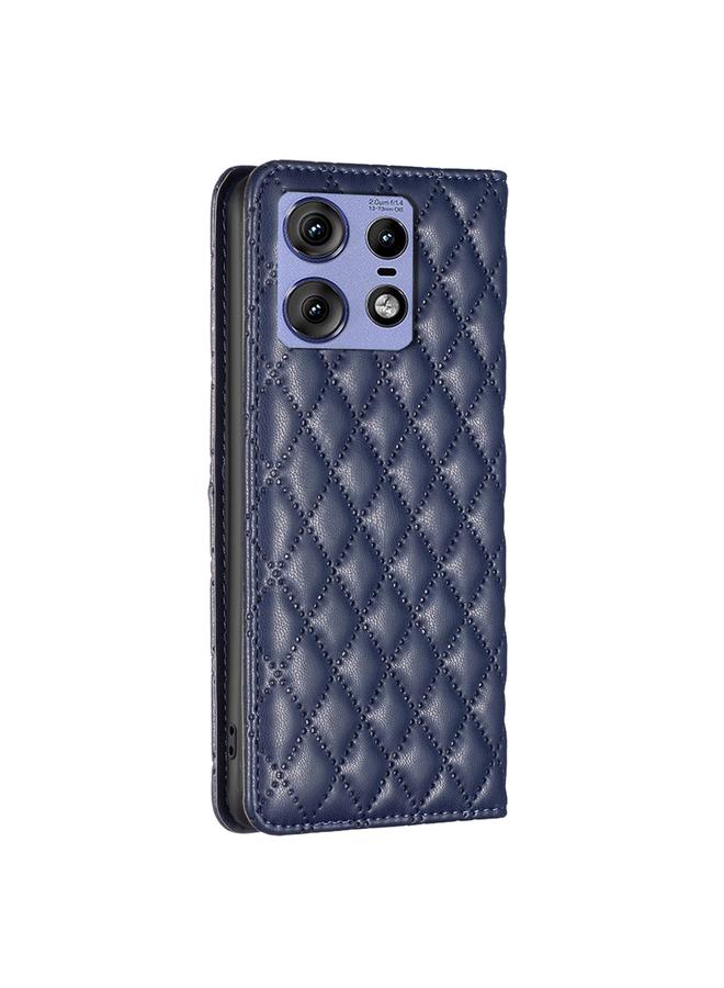 اس-توب جراب لهاتف Motorola Edge 50 Pro 5G جراب هاتف جلدي مغناطيسي شبكي ماسي - Image 4