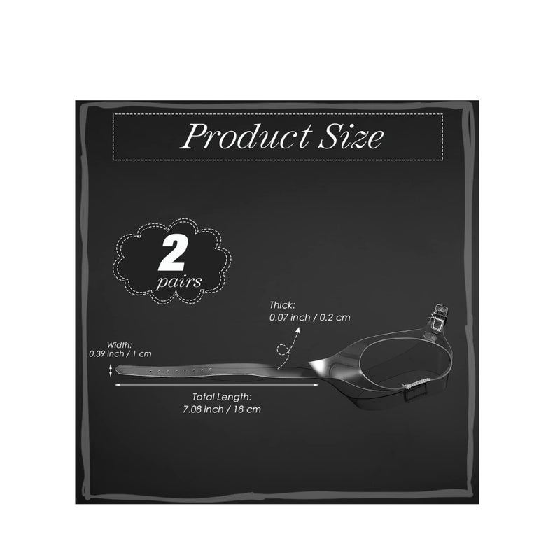 SOLARAE 2 Pairs Shoe Straps for Heels Detachable Shoe Straps for Heels Clear Shoe Belt Ankle Strap Women's Transparent Detachable Laces Anti Loose Shoelace Accessories for Holding Loose High Heel - Image 4