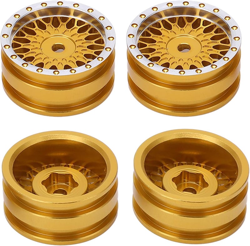 1/24 Wheel Hub, Aluminum Alloy Wheel Hub Easy Disassembly for AXIAL SCX24 Vehicles(Gold) - Image 1