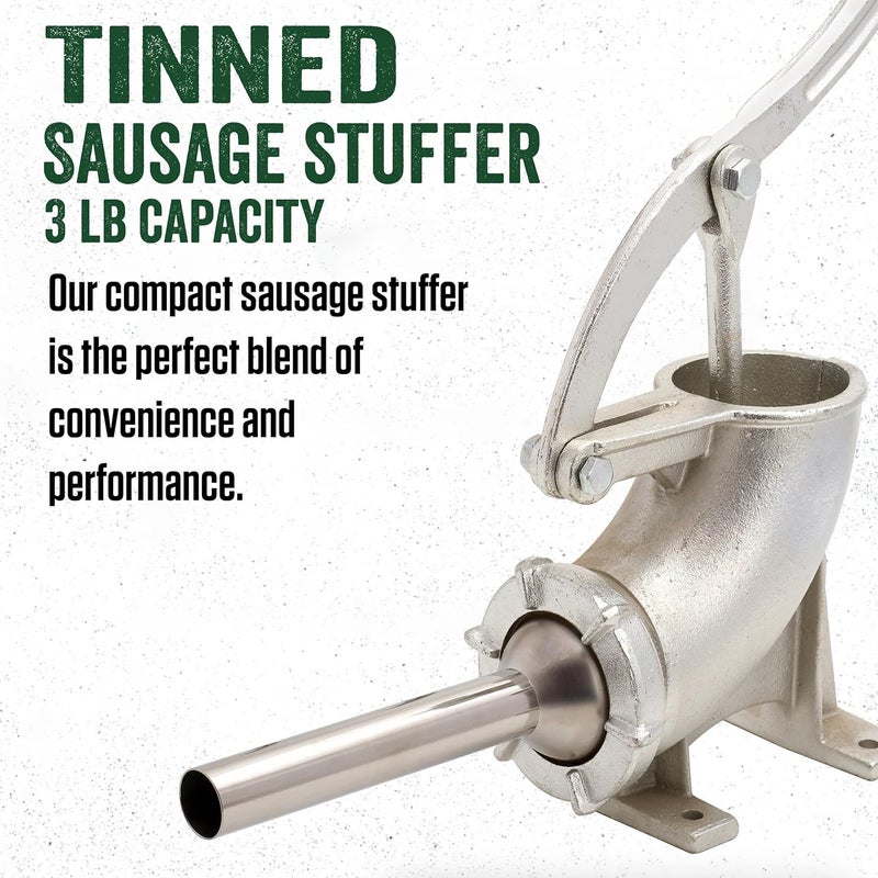 LEM LEM 3 Lb Tinned Sausage Stuffer with Stainless Steel Stuffing Tubes  - Image 2
