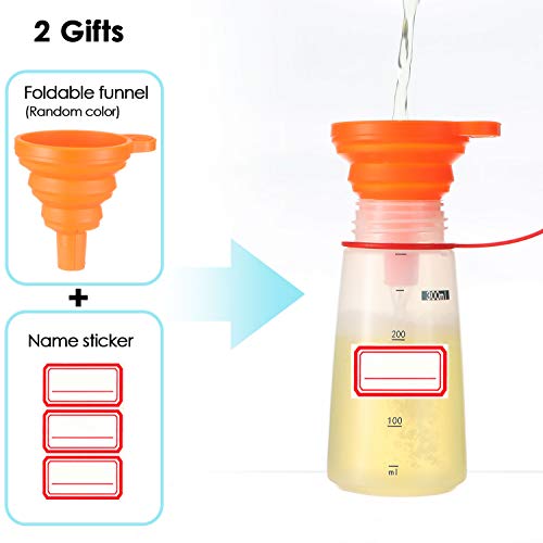 Ondiomn Condiment Squeeze Bottle for Sauces Wide Mouth, Plastic Squeeze Bottles for Condiments, Paint, Ketchup, Mustard, Oil, Resin, Baking, Cake Decorating, Cleaning, BPA Free-Food Grade (10 oz., 3, Count) - Image 4