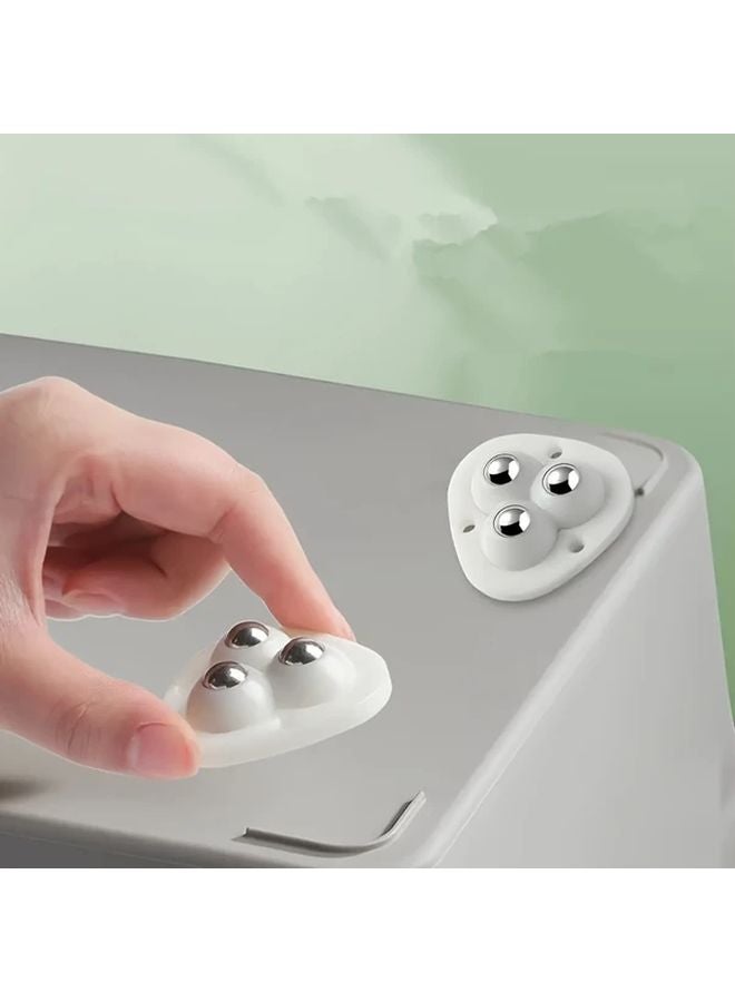 1 مجموعة 12 قطعة عجلات كاستر عالمية ذاتية اللصق من الفولاذ المقاوم للصدأ المصقول كرات دوارة مصنوعة من ABS متين عجلات صغيرة صامتة متينة للاستخدام الثقيل - Image 2