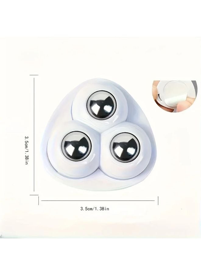 1 مجموعة 12 قطعة عجلات كاستر عالمية ذاتية اللصق من الفولاذ المقاوم للصدأ المصقول كرات دوارة مصنوعة من ABS متين عجلات صغيرة صامتة متينة للاستخدام الثقيل - Image 4