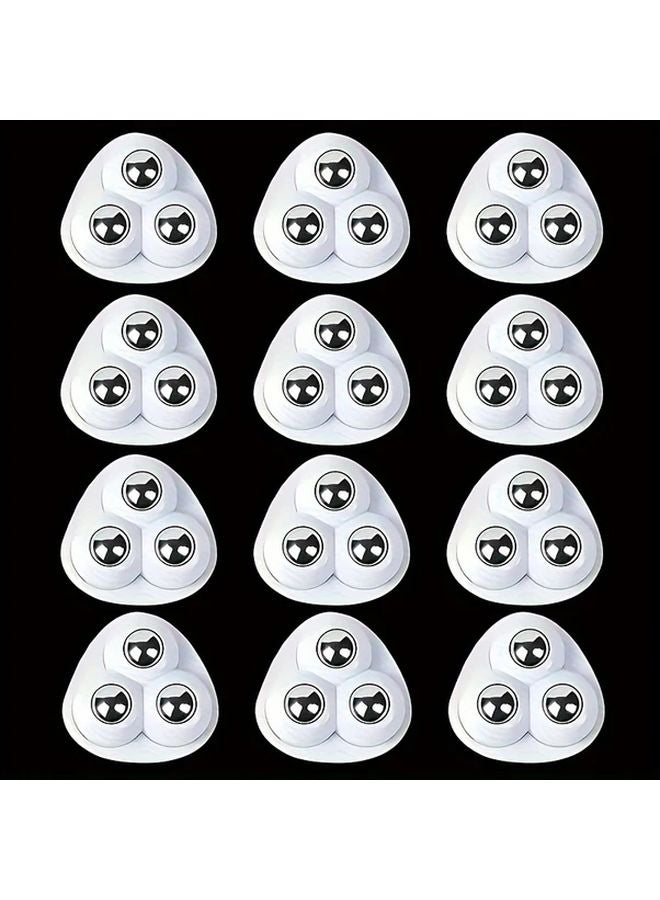 1 مجموعة 12 قطعة عجلات كاستر عالمية ذاتية اللصق من الفولاذ المقاوم للصدأ المصقول كرات دوارة مصنوعة من ABS متين عجلات صغيرة صامتة متينة للاستخدام الثقيل - Image 3