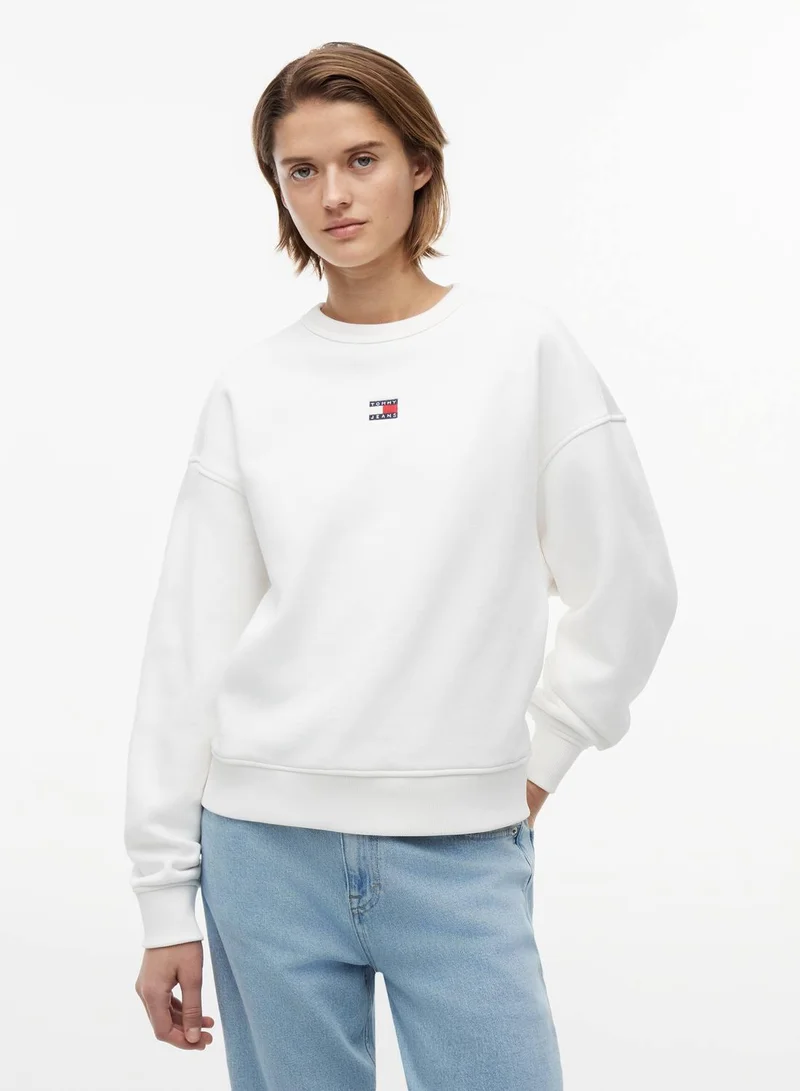 Tommy Badge Boxy Fleece Sweatshirt