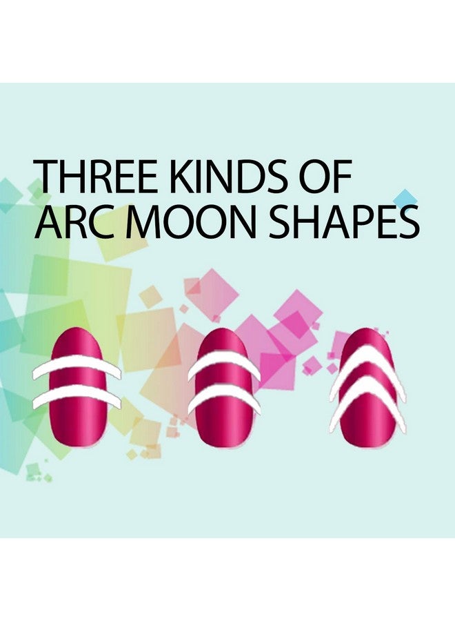 تايلامي ملصقات أظافر مانيكير فرنسية من TailaiMei، 36 ورقة، 1368 قطعة، 3 تصاميم، أطراف أظافر ذاتية اللصق، أدلة لتزيين الأظافر بنفسك، أدوات استنسل (3 تصميمات على شكل قمر، 36 ورقة) - Image 2