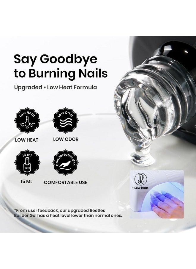 beetles Gel Polish - Beetles Builder Gel for Nails: 15ml Gel Polish Low Heat Clear 7 in 1 Builder Strengthener Gel with Detachable Liner Nail Brush for Structure Gel and Nails Art Design Valentines Day Gifts for Her - Image 1