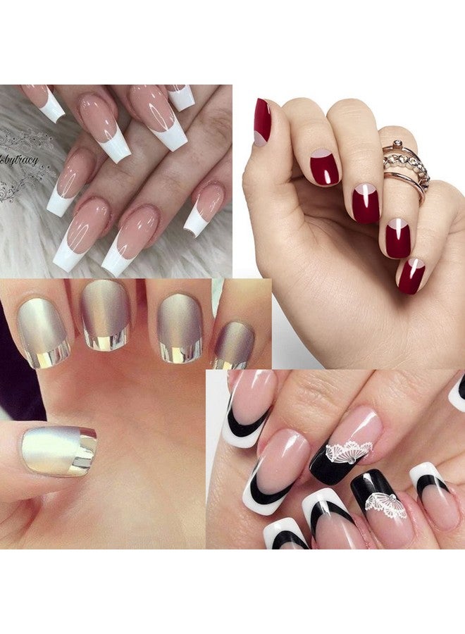 تايلامي ملصقات أظافر مانيكير فرنسية من TailaiMei، 36 ورقة، 1368 قطعة، 3 تصاميم، أطراف أظافر ذاتية اللصق، أدلة لتزيين الأظافر بنفسك، أدوات استنسل (3 تصميمات على شكل قمر، 36 ورقة) - Image 5