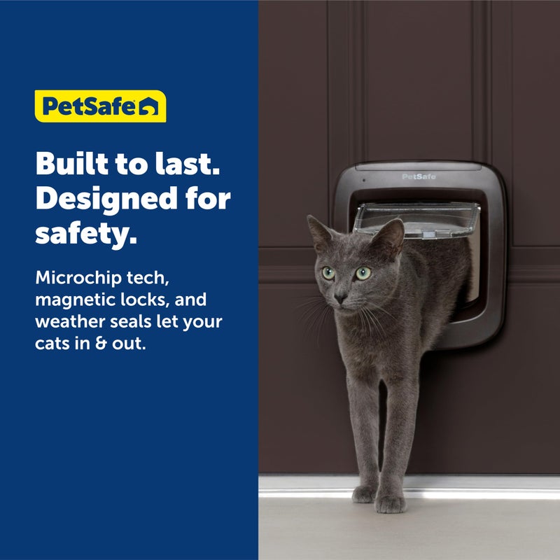 PetSafe Microchip Cat Door, Exterior or Interior Pet Door - Multi-User RFID Access Up to 40 Pets, 4-Way Locking, Weatherproof, DIY Easy Install, Hardware Kit; Privacy for Cat Litter Box or Pet Feeder - Image 5