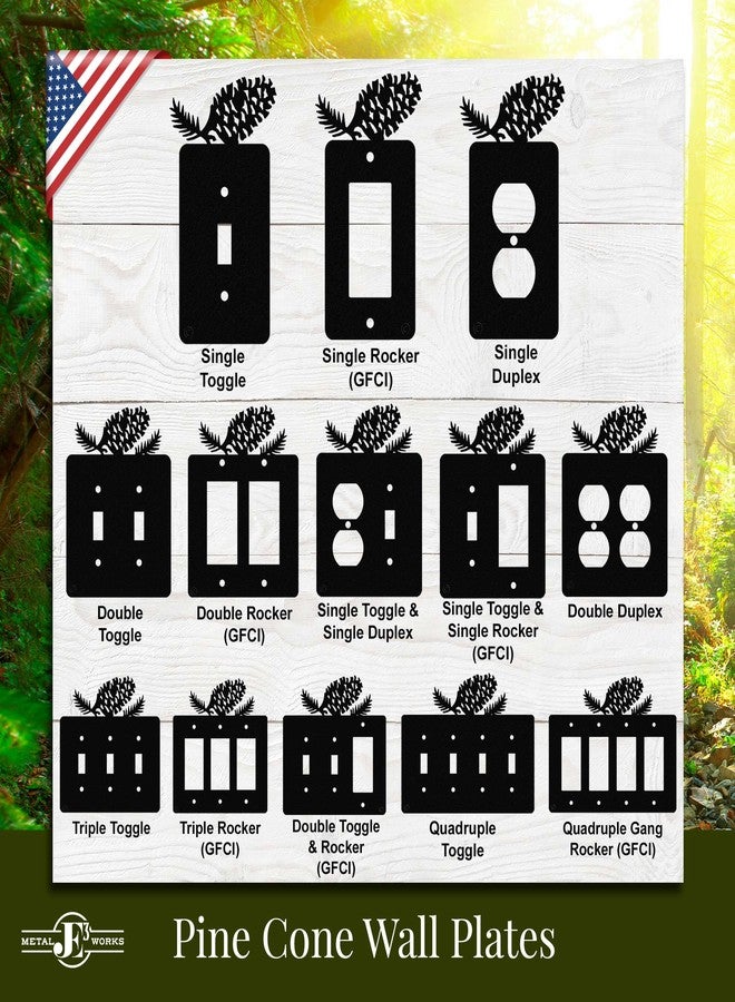 Innovative Fabricators, Inc. Pine Cone Triple Toggle Light Switch Wall Plate (Triple Toggle, Black) - MADE IN USA - Image 5