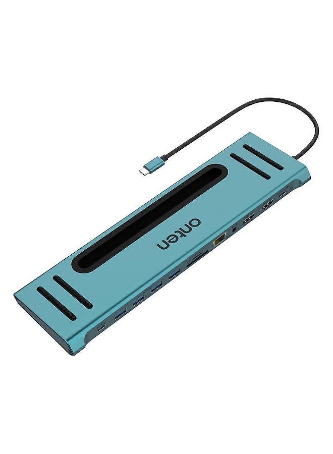 ONTEN 9199 12-in-1 USB-C Hub For Laptop Dual HDMI 4K Multi-Function Docking Station Ethernet SD Card - Image 1
