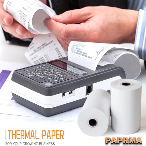 PAPRMA 2 1/4'' x 85' Thermal Receipt Paper 50 Rolls, PAPRMA POS Paper Cash Register Paper Rolls, Thermal Paper for Square Terminal Credit Card Machine Verifone VX510 VX570 FD50 T4220 - Image 5