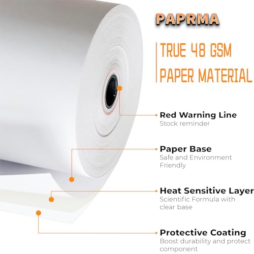 PAPRMA 2 1/4'' x 85' Thermal Receipt Paper 50 Rolls, PAPRMA POS Paper Cash Register Paper Rolls, Thermal Paper for Square Terminal Credit Card Machine Verifone VX510 VX570 FD50 T4220 - Image 4