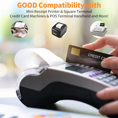PAPRMA 2 1/4'' x 85' Thermal Receipt Paper 50 Rolls, PAPRMA POS Paper Cash Register Paper Rolls, Thermal Paper for Square Terminal Credit Card Machine Verifone VX510 VX570 FD50 T4220 - Image 3