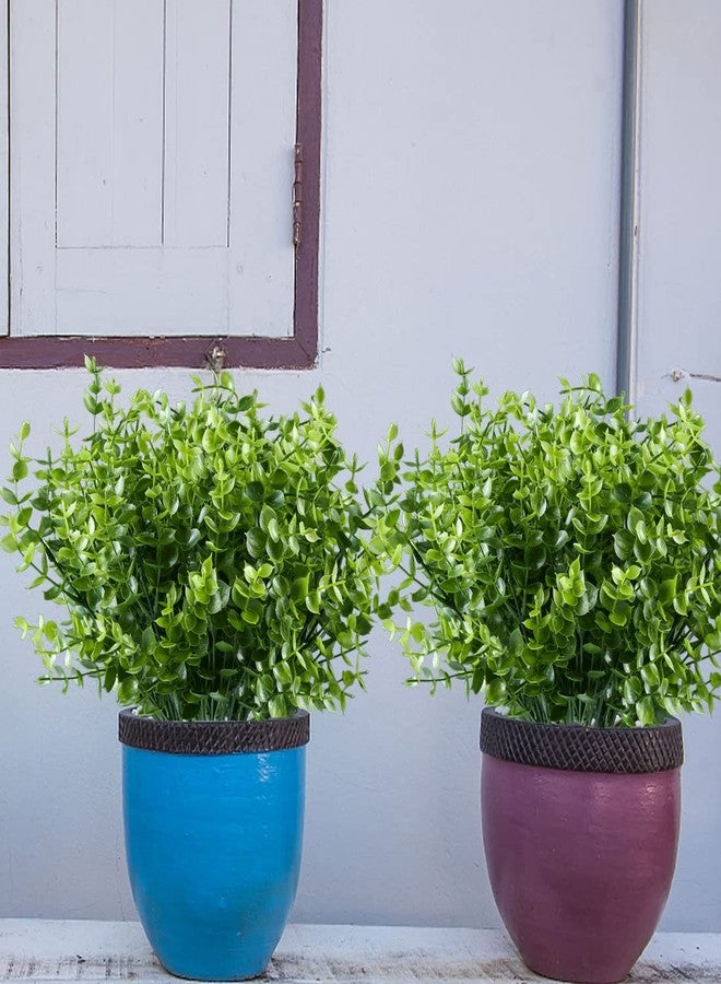 JOYGAR 8 حزم من نباتات الأوكالبتوس الاصطناعية من جويجار، شجيرات البقس المزيفة، مقاومة للأشعة فوق البنفسجية، لا تبهت، نباتات خضراء صناعية للمنزل والحديقة، أصيص معلق، شرفة داخلية، فناء، مكتب، ديكور حفلات الزفاف (أخضر) - Image 5