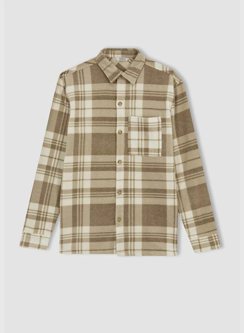 DeFacto Regular Fit Long Sleeve Check Patterned Shirt