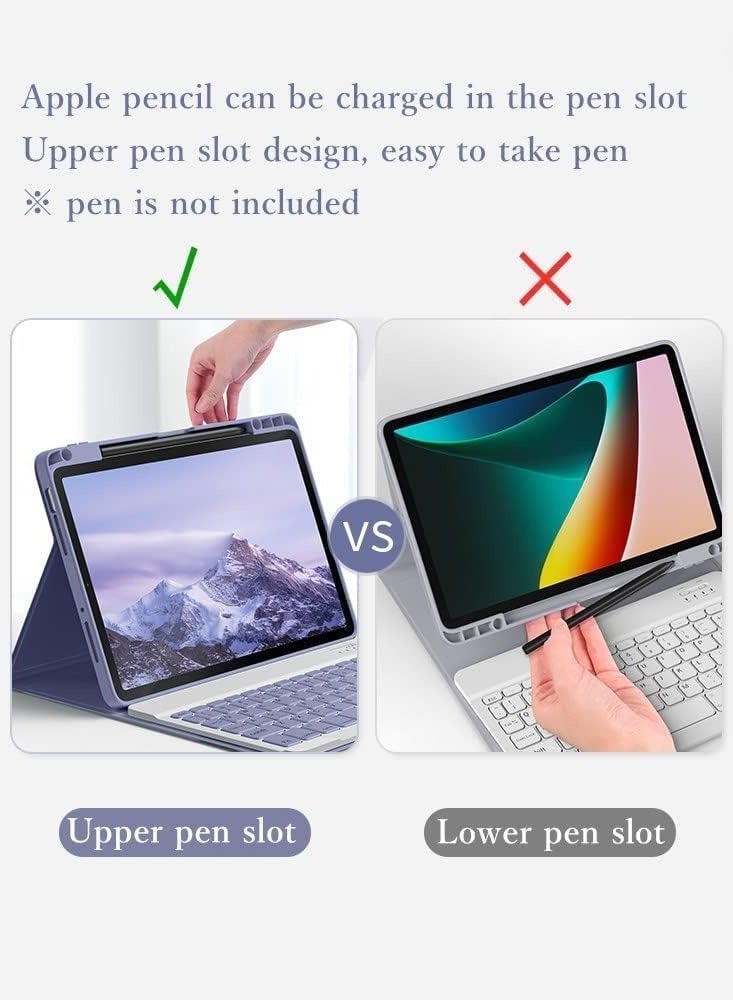 iPad Air 5th 4th Generation Keyboard Case iPad Pro 11 inch 4th 3rd Generation 2nd 1st Gen Keyboard Case with Pencil Charging Holder Detachable Bluetooth Keyboard (Black) - Image 2