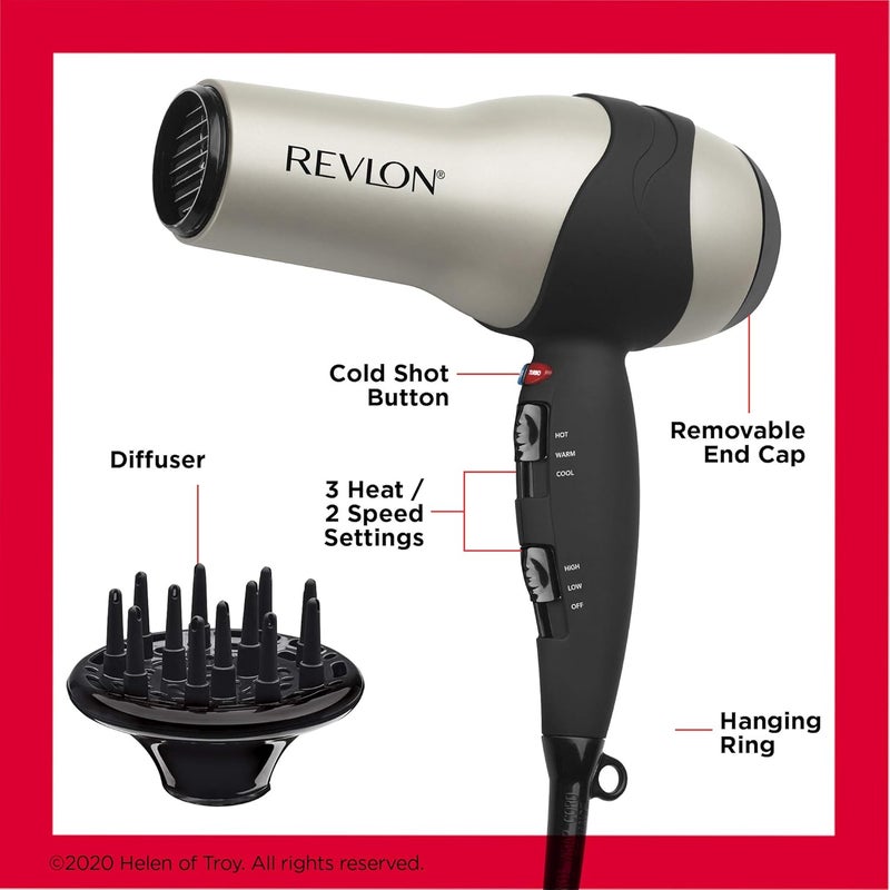 Revlon Turbo Hair Dryer | 1875 Watts of Maximum Shine, Fast Dry (Silver) - Image 5