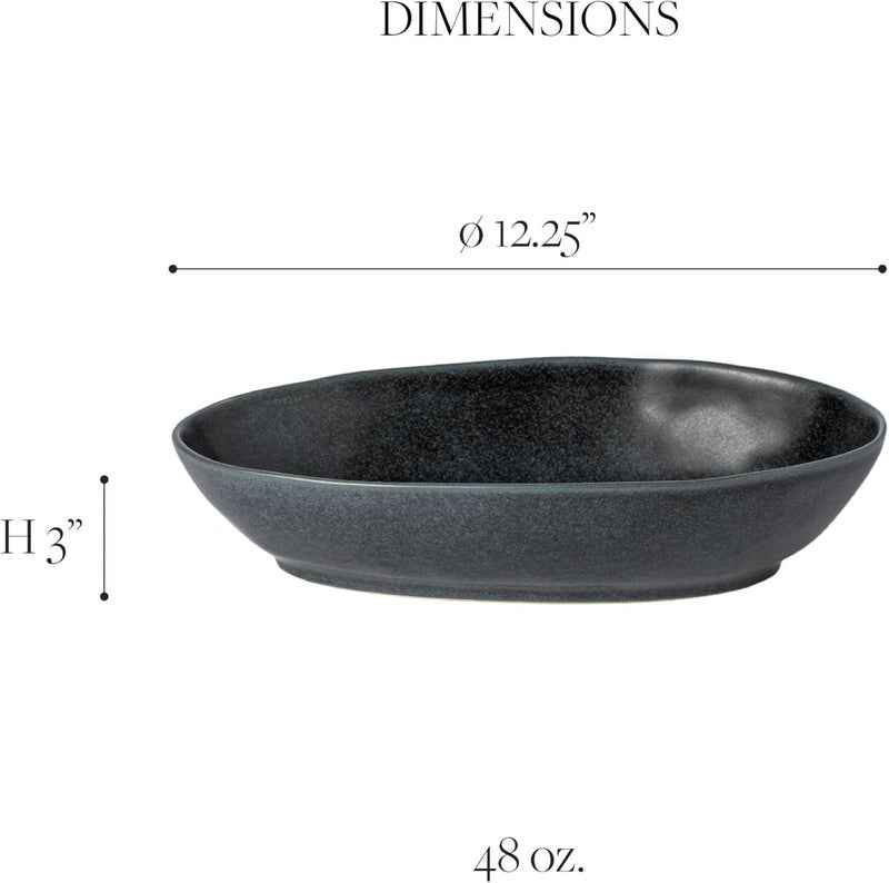 Costa Nova Ceramic 1225 x 675 Oval Baker  Livia Collection Matte Black  Oven  Dishwasher Safe Bakeware  Food Safe Glazing  Restaurant Quality Dinnerware - Image 2