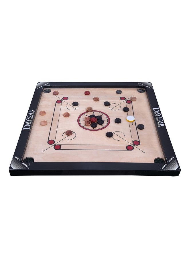 DAYSTAR Carrom 26 Inch Carrom Board Water Proof Polish Full Size with Wooden Coins Free and Striker Powder (Medium Size 26 inch Full Set), brown - Image 2