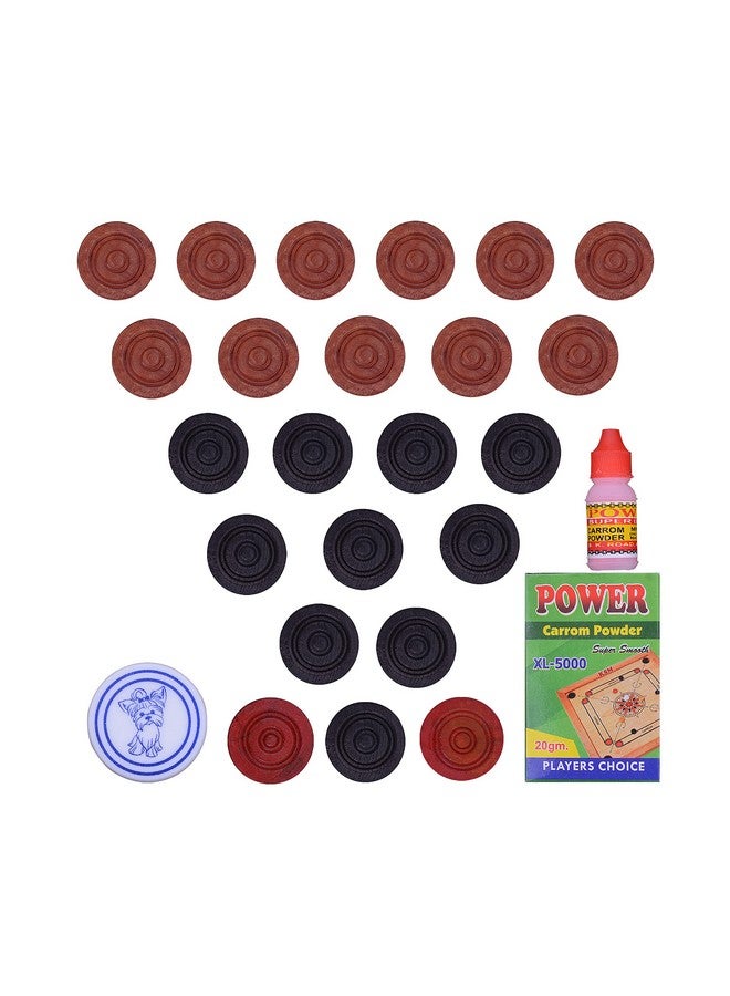 DAYSTAR Carrom 26 Inch Carrom Board Water Proof Polish Full Size with Wooden Coins Free and Striker Powder (Medium Size 26 inch Full Set), brown - Image 5