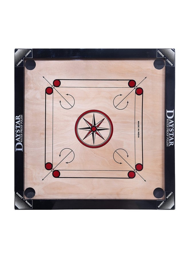 DAYSTAR Carrom 26 Inch Carrom Board Water Proof Polish Full Size with Wooden Coins Free and Striker Powder (Medium Size 26 inch Full Set), brown - Image 1