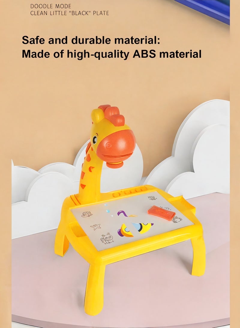 ليكسادا لوحة رسم زرافة، تأتي مع كراسة رسم للتتبع، تتميز بإسقاط ذكي للرسم، أشكال كرتونية متنوعة، مزودة بـ 12 قلمًا ملونًا، لوحة رسم ملونة، هدية مثالية للمهرجان أو هدية عيد ميلاد. - Image 2