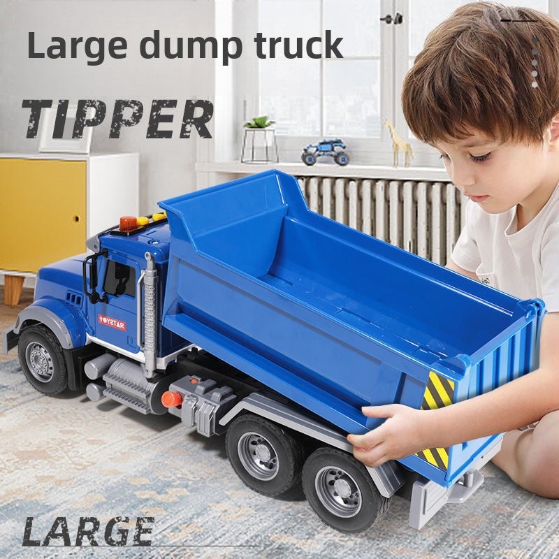 Oversized dump truck toy simulation engineering truck large truck Children's large transport truck car model boy(Ladder car [58p]]) - Image 2