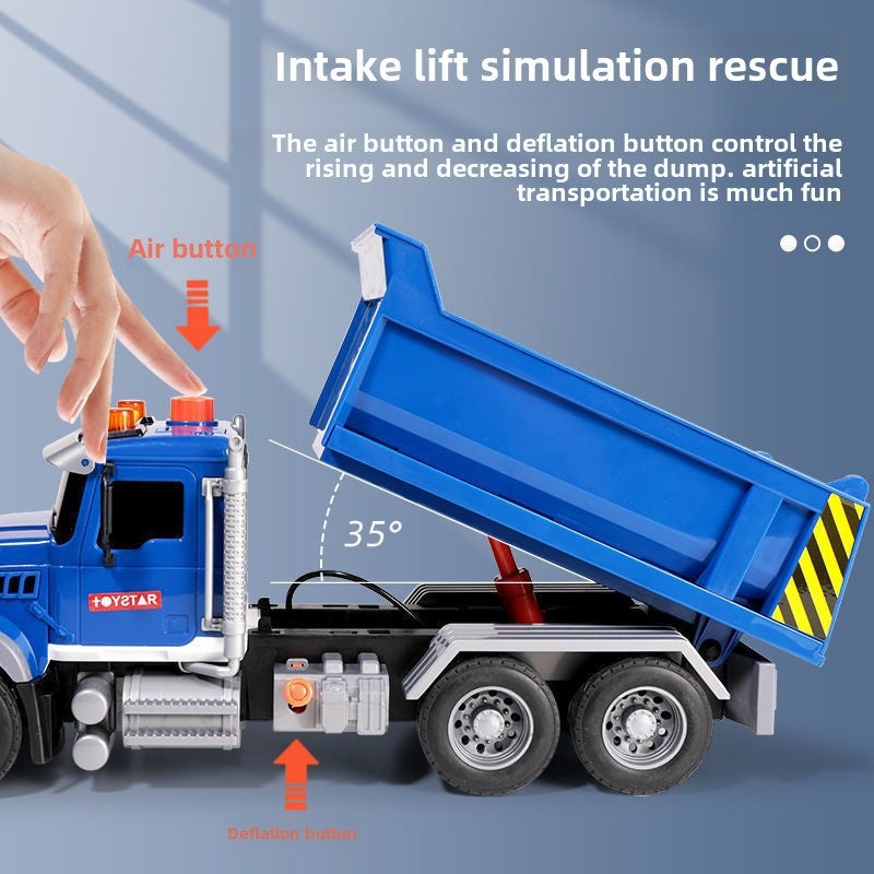 Oversized dump truck toy simulation engineering truck large truck Children's large transport truck car model boy(Ladder car [58p]]) - Image 3