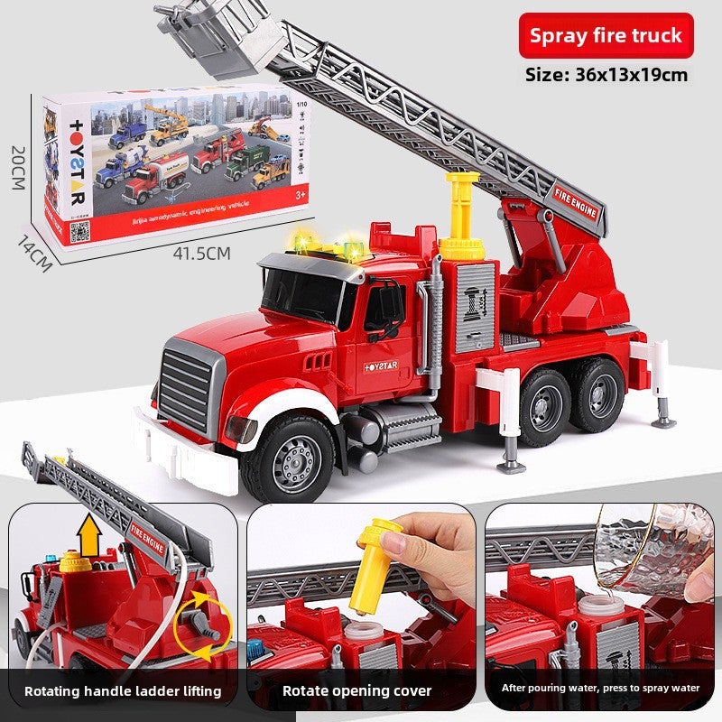 Oversized dump truck toy simulation engineering truck large truck Children's large transport truck car model boy(Ladder car [58p]]) - Image 1