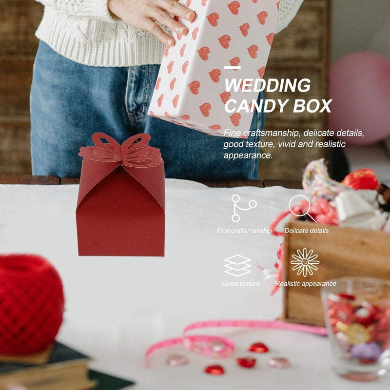 صناديق حلوى الزفاف على شكل فراشات من JEWEDECO - 50 قطعة، صناديق هدايا صغيرة مجوفة من الورق بلون عاري لؤلؤي لحفلات الزفاف - Image 4