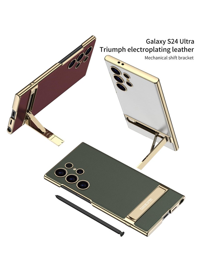 Aookay Case for Samsung Galaxy S24 Ultra Case with Pen, S24 Ultra Case with Stand Luxury Leather Slim Electroplate Cover for S24 Ultra,Not Original Pen (Black)  - Image 5
