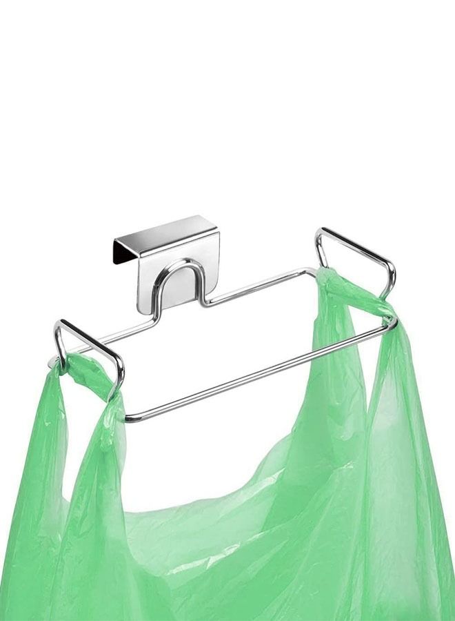KASTWAVE Hanging Trash Bag Holder, Garbage Bag Hanging Rack Stainless Steel Rubbish Bag Hanger for Kitchen Cupboard Cabinets Practical Sturdy Under Counter Over Door Bag Holder  - Image 1