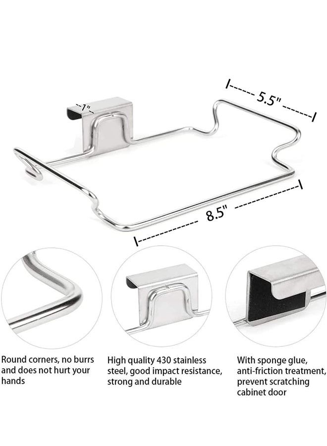 KASTWAVE Hanging Trash Bag Holder, Garbage Bag Hanging Rack Stainless Steel Rubbish Bag Hanger for Kitchen Cupboard Cabinets Practical Sturdy Under Counter Over Door Bag Holder  - Image 2