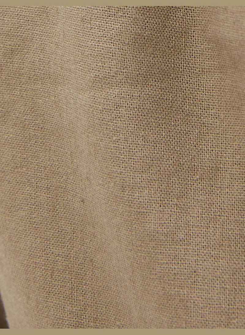 KOTON Linen Blend Trousers Drawstring Pocket Detailed