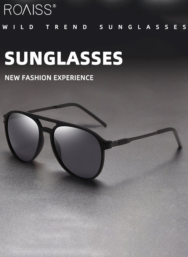 رويس نظارة أفياتور شمسية مستقطبة رجالية، نظارة الشمس الواقية من الأشعة فوق البنفسجية 400 بعدسات رمادية، ظلال شمس مضادة للوهج عصرية للرجال مناسبة للقيادة وصيد الأسماك والسفر، 62 مم - Image 3