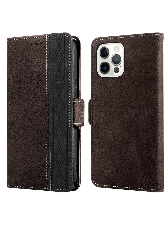 Zaboon Case For iPhone 12 Pro Max Stitching Magnetic RFID Leather Case - Image 2