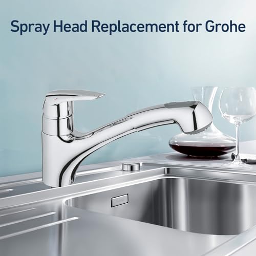 Liberflow Pull-Out Spray Wand Fits Grohe Pull Out Faucets, Compatible with Grohe Part 46298IE0 / 46312IE0, Chrome - Image 5