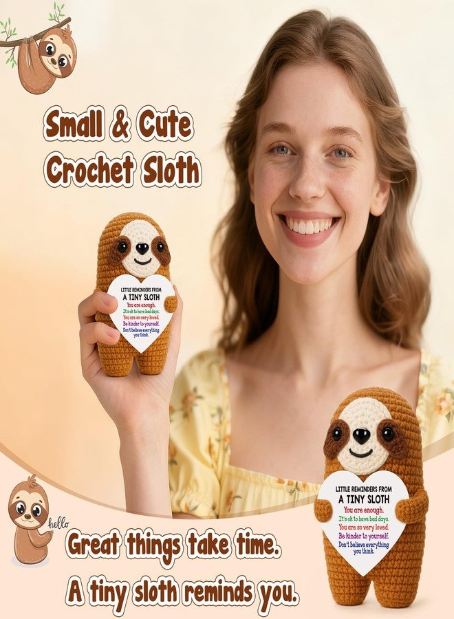 MBL Emotional Inspirational Support for Women - Small Positive Encouragement Relaxation Motivational Crochet Sloth Gifts for Men Friends College Students Birthday Halloween Christmas Stocking Stuffers - Image 2