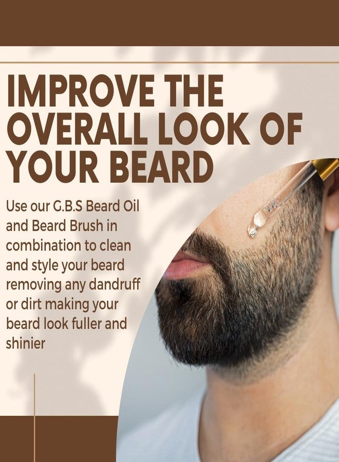 G.B.S Beard Oil, 30ml, Set of 3 Bottles with Wooden Boar Bristle Beard Brush - Image 4