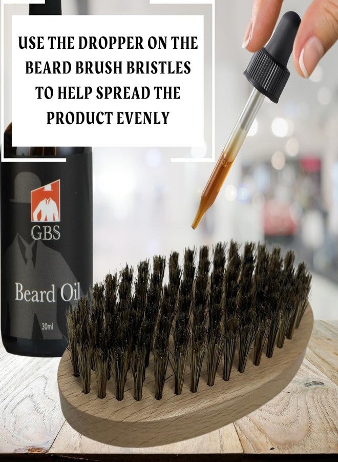 G.B.S Beard Oil, 30ml, Set of 3 Bottles with Wooden Boar Bristle Beard Brush - Image 5