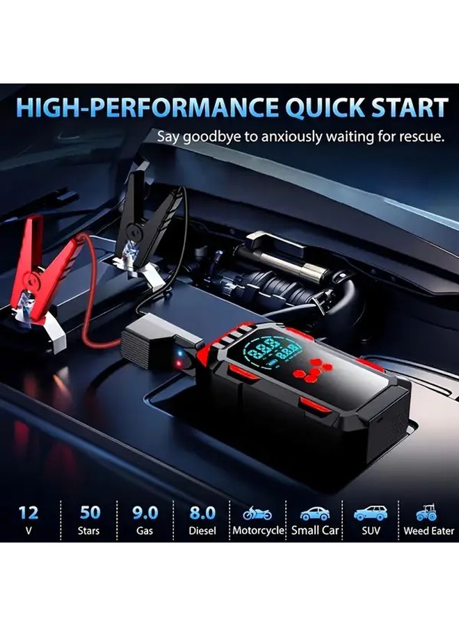 Multifunctional Host And Accessory Set 10 In 1 Car Jump Starter Air Compressor - Image 2