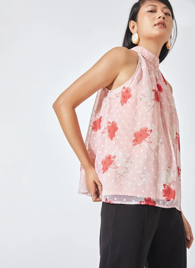 The Label Life Floral Halter Neck Blouse
