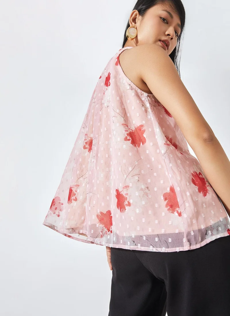 The Label Life Floral Halter Neck Blouse